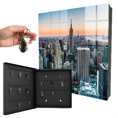 Caja para llaves con diseño de paisaje urbano
