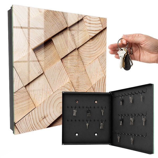 Caja para llaves con acabado de textura de madera