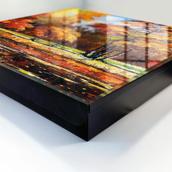 Caja para llaves diseño de paisaje otoñal