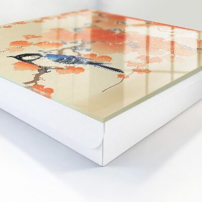 Armario para llaves de pared con diseño de pájaro y hojas