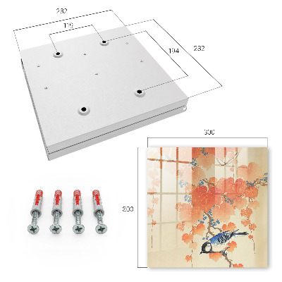 Armario para llaves de pared con diseño de pájaro y hojas