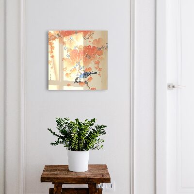 Armario para llaves de pared con diseño de pájaro y hojas