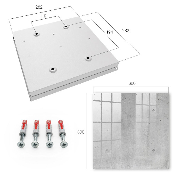 Armario para llaves de pared de hormigón crudo