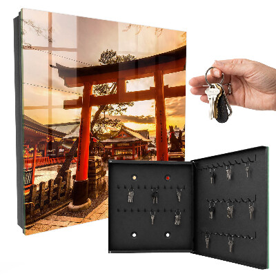 Caja para llaves con diseño de puerta japonesa