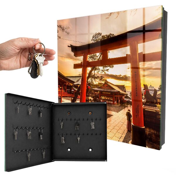 Caja para llaves con diseño de puerta japonesa