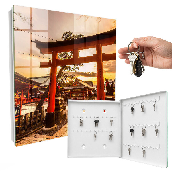 Caja para llaves con diseño de puerta japonesa