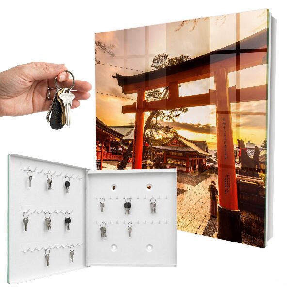 Caja para llaves con diseño de puerta japonesa