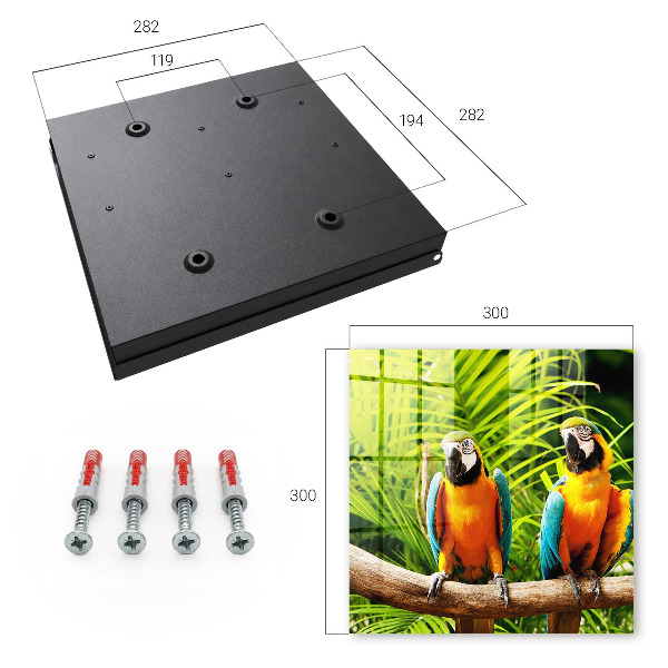 Caja para llaves con diseño de aves tropicales