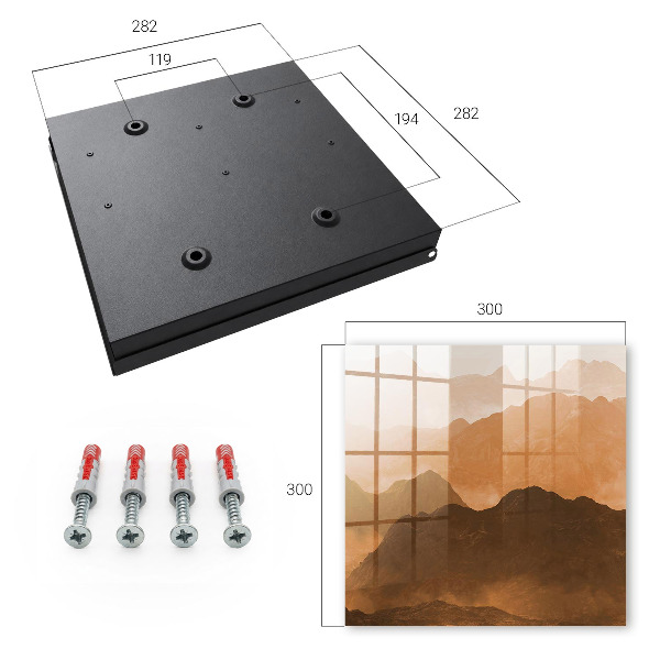 Caja para llaves con diseño de panorama de montaña