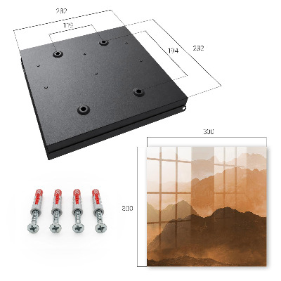 Caja para llaves con diseño de panorama de montaña