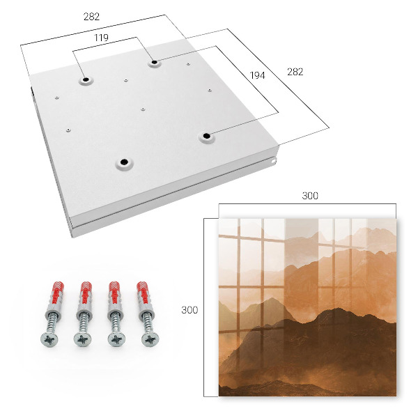 Caja para llaves con diseño de panorama de montaña