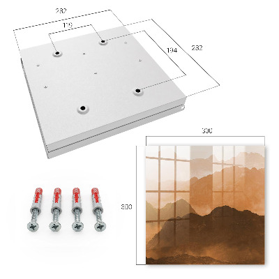 Caja para llaves con diseño de panorama de montaña