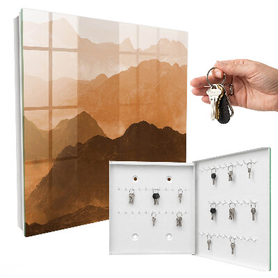 Caja para llaves con diseño de panorama de montaña