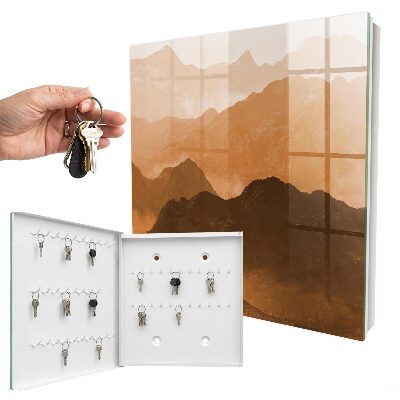 Caja para llaves con diseño de panorama de montaña