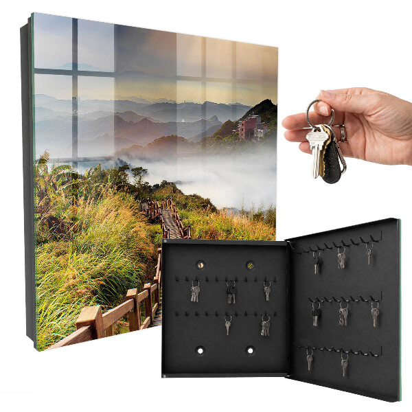 Caja para llaves con diseño de montaña