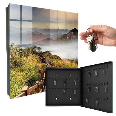 Caja para llaves con diseño de montaña