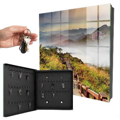 Caja para llaves con diseño de montaña