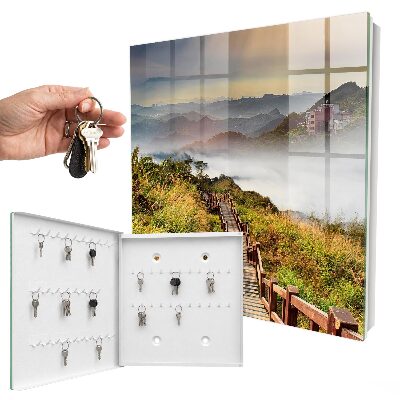 Caja para llaves con diseño de montaña