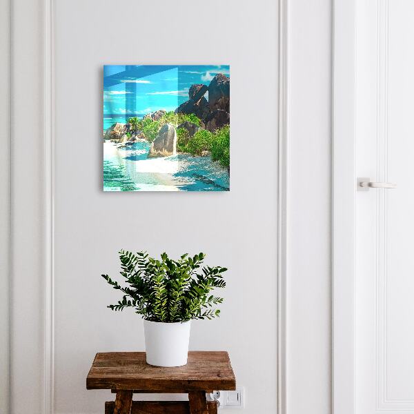 Armario para llaves con diseño de playa tropical