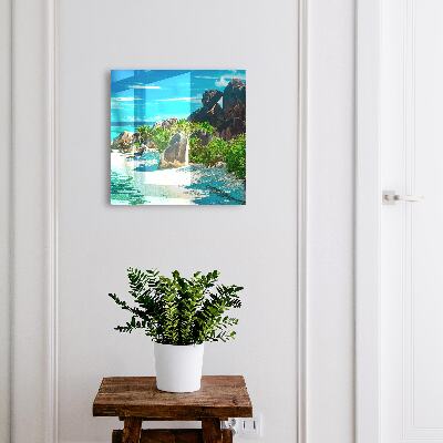 Armario para llaves con diseño de playa tropical