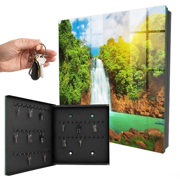 Armario para colgar llaves con diseño de cascada tropical