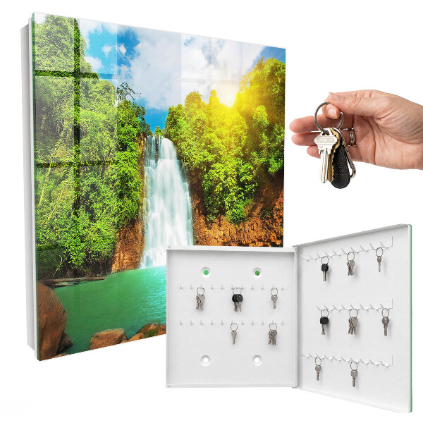 Armario para colgar llaves con diseño de cascada tropical