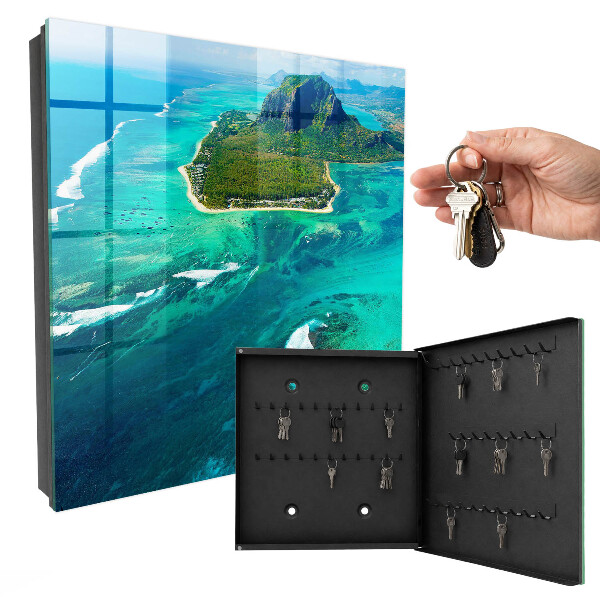 Armario para llaves con diseño de paraíso tropical