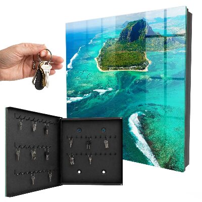 Armario para llaves con diseño de paraíso tropical