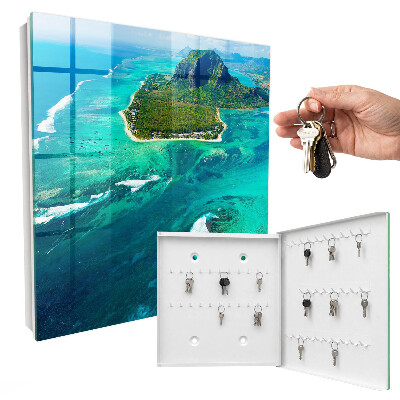Armario para llaves con diseño de paraíso tropical