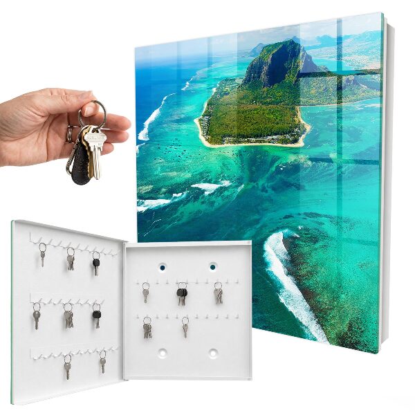 Armario para llaves con diseño de paraíso tropical