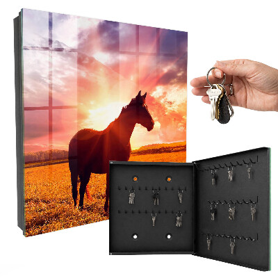 Armario para llaves diseño de caballo al sol