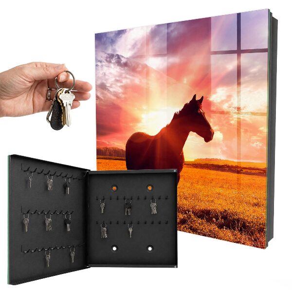 Armario para llaves diseño de caballo al sol