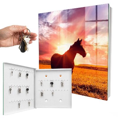 Armario para llaves diseño de caballo al sol