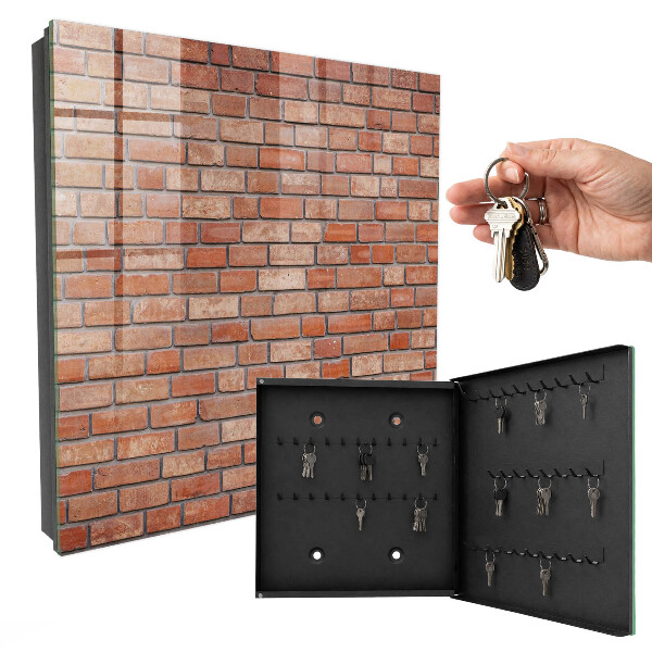 Caja para llaves con diseño de muro de ladrillo