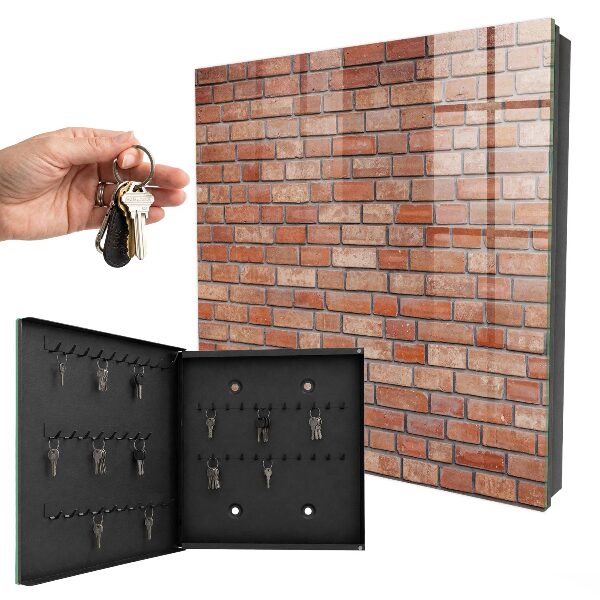 Caja para llaves con diseño de muro de ladrillo
