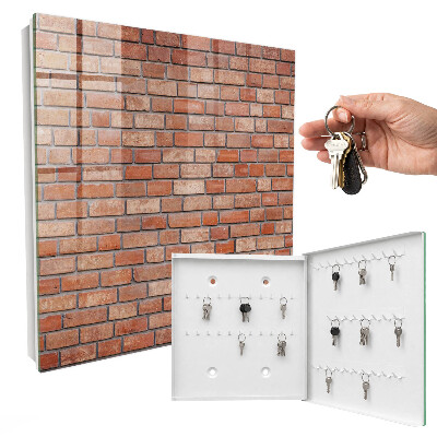 Caja para llaves con diseño de muro de ladrillo