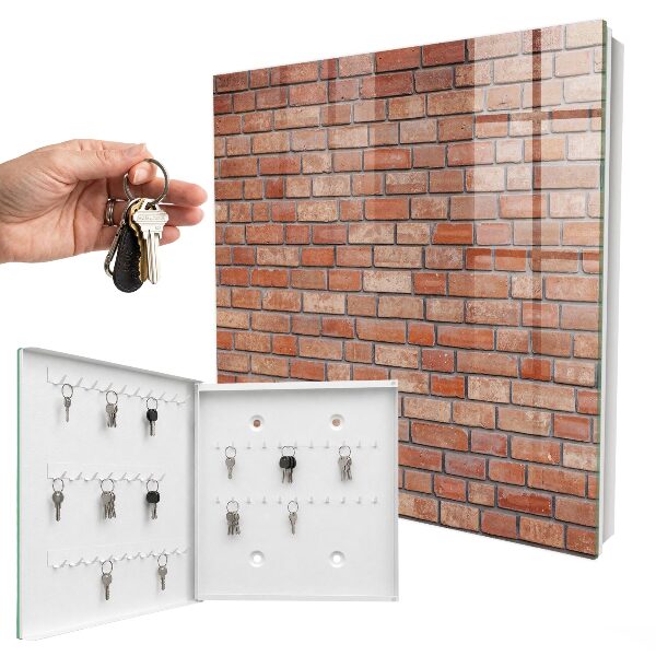 Caja para llaves con diseño de muro de ladrillo