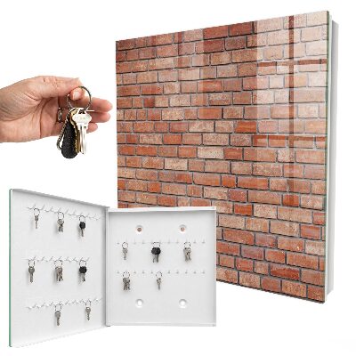 Caja para llaves con diseño de muro de ladrillo