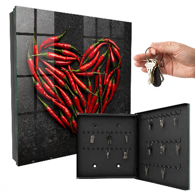 Armario para llaves con diseño de corazón de pimienta