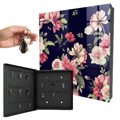 Armario para llaves con diseño de flores románticas