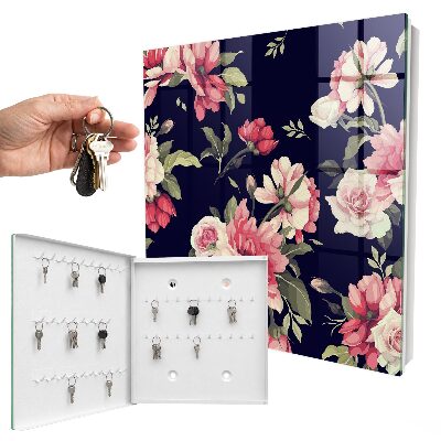 Armario para llaves con diseño de flores románticas
