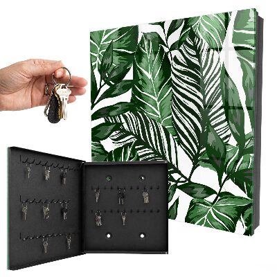 Armario para llaves con diseño de patrones de plantas