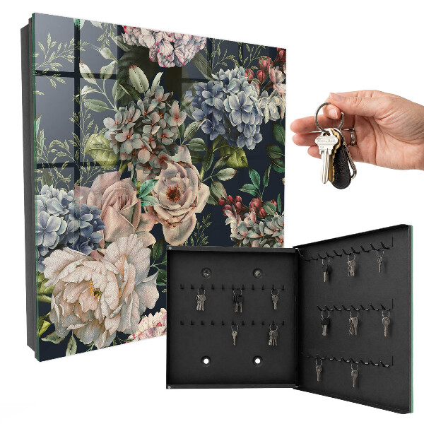 Caja para llaves con estampado floral
