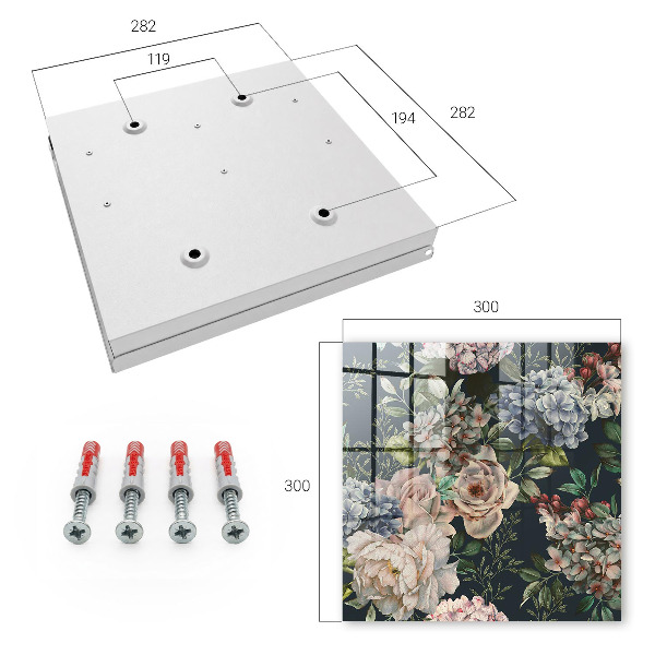 Caja para llaves con estampado floral