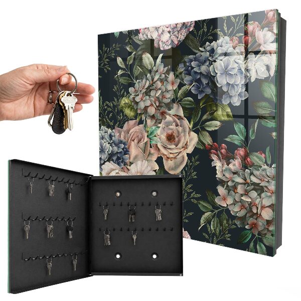 Caja para llaves con estampado floral