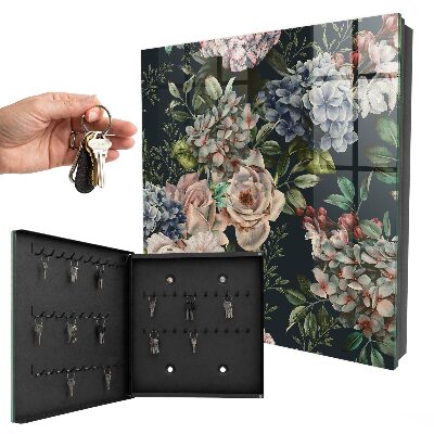 Caja para llaves con estampado floral