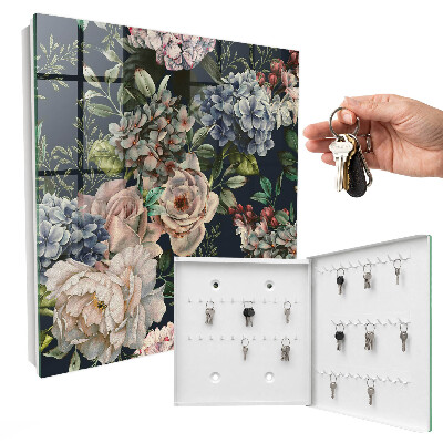 Caja para llaves con estampado floral