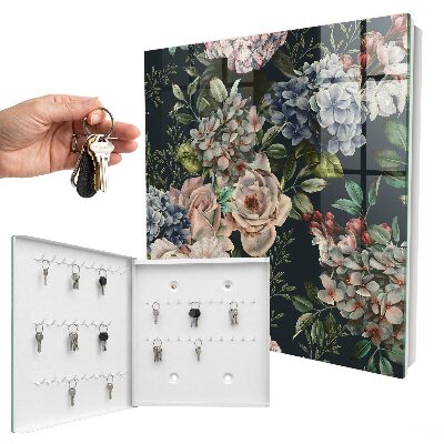 Caja para llaves con estampado floral