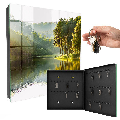 Caja para llaves diseño de paisaje verde
