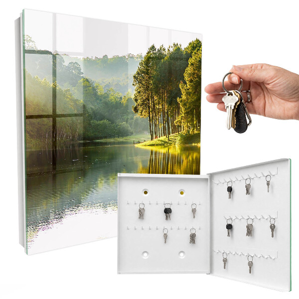 Caja para llaves diseño de paisaje verde